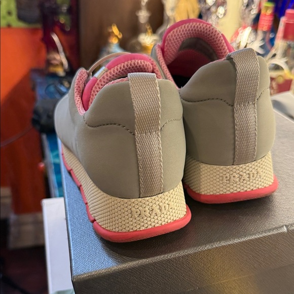 Prada Sneakers – Gray & Pink | Sporty Luxe Style size 37.5 - Picture 7 of 7